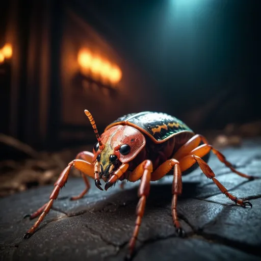 Prompt: creepy crawlies, close-up, detailed texture, high quality, horror, natural lighting, vibrant colors, detailed depiction, unsettling scene, professional, atmospheric lighting