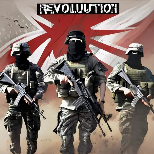 Prompt: military clan with the name REVOLUTION
and we are Fighting for freedom