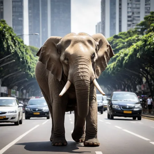 Prompt:  São Paulo e atas=cada por elefantes selvagens