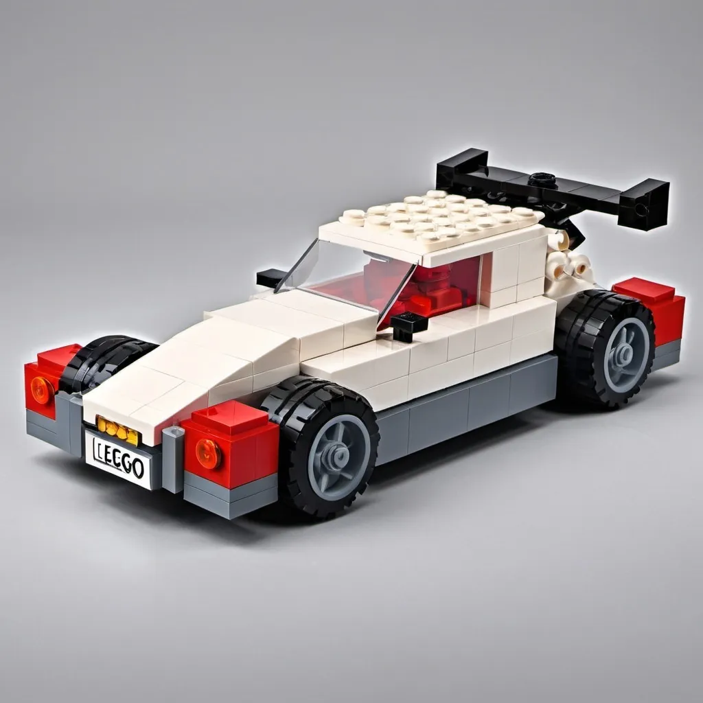 Prompt: what would a car look like if designed by lego