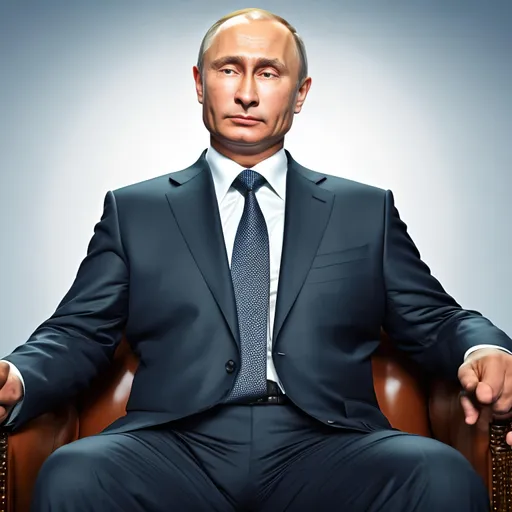 Prompt: Vladimir Putin full size image with green background
