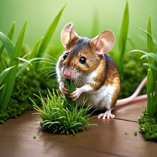 Prompt: mouse with grass for puzzle