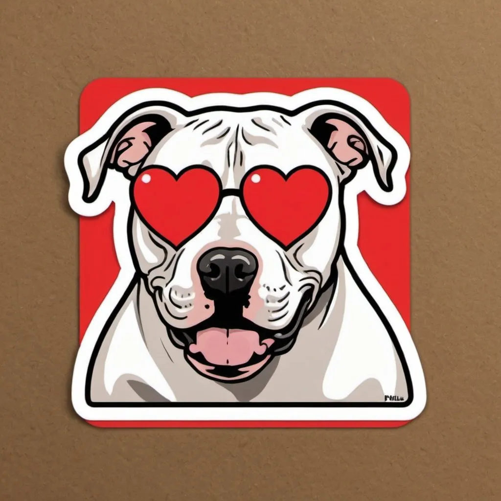 Prompt: a cute " I Love Pitt bulls" sticker