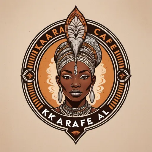 Prompt: KARMA CAFE logo. african inspired coffee brand. inspired by shaka zulu
