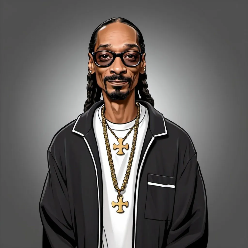 Prompt: create a cartoon character version of Snoop Dogg