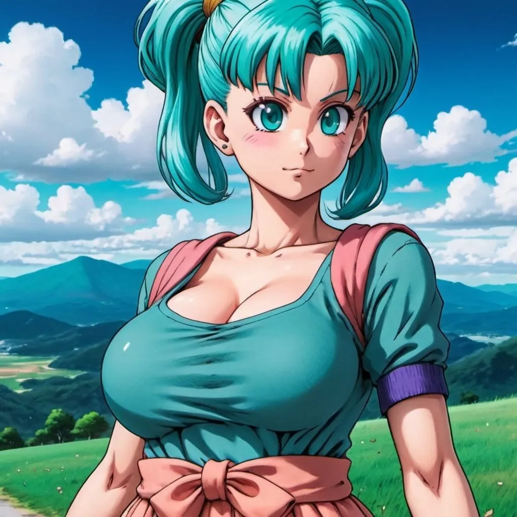 Prompt: Bulma from Dragon Ball Super is Pregnant