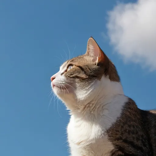 Prompt: Cat looking at the sky