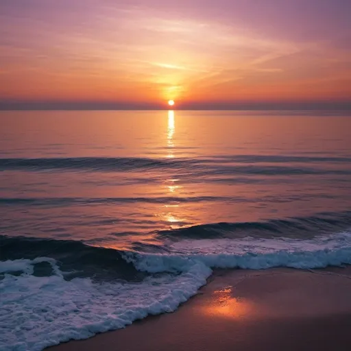 Prompt: Sea sunset, calming 