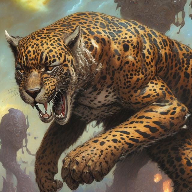 Prompt: 

A science fiction anthropomorphic jaguar in artstyle by Donato Giancola and Terese Nielsen