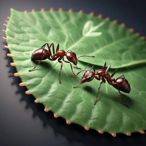 Prompt: hyper realistic Ants on a leaf, 3D bas relief, extremely detailed, 4k, HDR, nature, realistic, high definition, detailed texture, detailed wings, intricate details, lifelike, reflective surface, bas relief, pond, realistic lighting