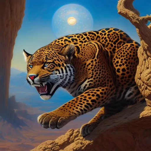 Prompt: A science fiction anthropomorphic jaguar in artstyle by Donato Giancola and Terese Nielsen <mymodel>