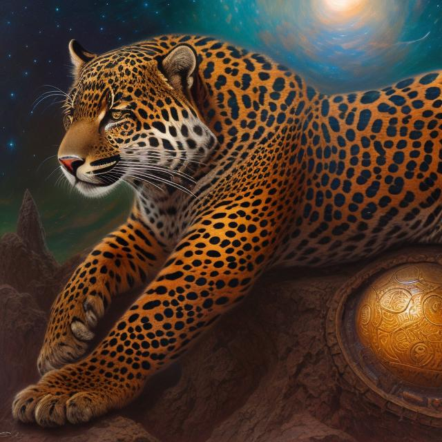 Prompt: A science fiction anthropomorphic jaguar in artstyle by Donato Giancola and Terese Nielsen <mymodel>