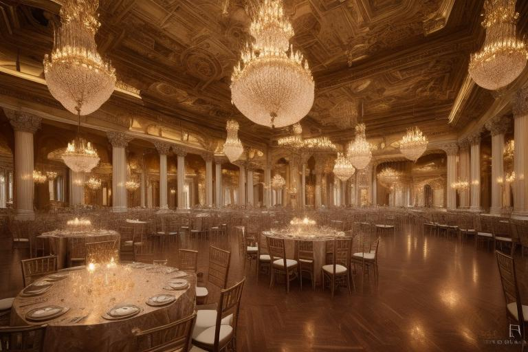 Prompt: Fantasy ballroom with ethereal lighting, grand chandeliers, intricate architectural details, large open space, high-ceilinged, opulent decor, ethereal atmosphere, 4k, HDR, detailed materials, grand fantasy, extravagant, spacious, high-quality, ballroom, opulent, ethereal lighting, intricate details, architectural beauty, atmospheric lighting