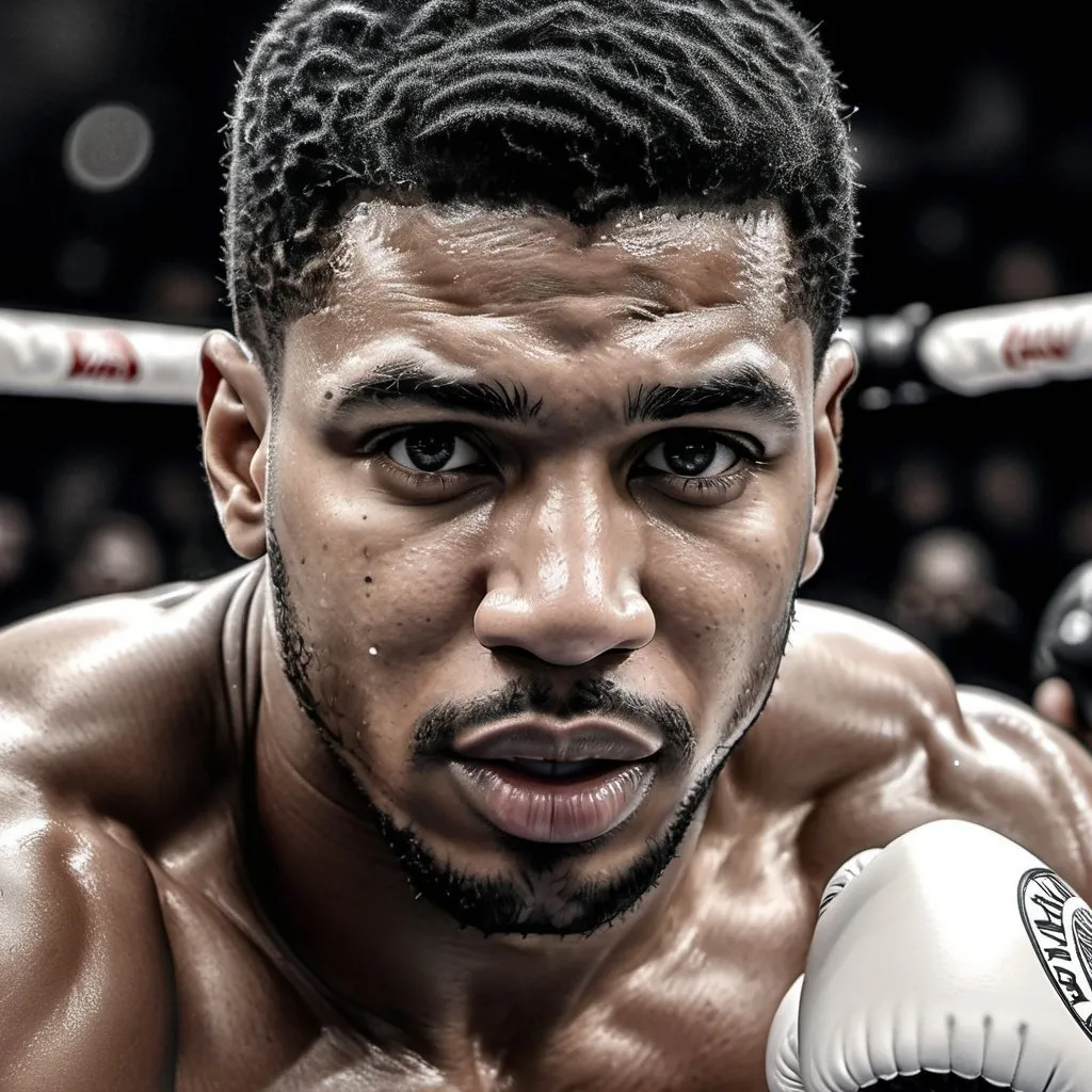 Prompt: Photorealistic monochrome pencil drawing of Anthony Joshua, boxing post, hyper-detailed, 3D bas relief, 8k, HDR, high-quality, detailed shading, realistic texture, intense expression, professional, dramatic lighting, athlete, monochrome, pencil drawing, hyper-realism, 3D bas relief, black and white, boxing stance, detailed muscles, detailed facial features, high resolution, HDR lighting