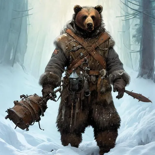 Prompt: Ivan garcia filho

Prompt

A medieval anthropomorphic werebear wearing an artic explorer outfit with adventuring gear full of pockets and harness holster belts in the middle of a snowstorm , a stunning Alphonse Mucha's masterpiece in <mymodel> sci-fi fantasy artstyle by Anders Zorn and Joseph Christian Leyendecker , neat and clear tangents full of negative space , a dramatic lighting with detailed shadows and highlights enhancing depth of perspective and 3D volumetric drawing , a vibrant and colorful high quality digital painting in HDR