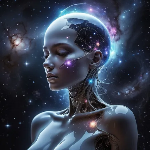 Prompt: in detail in the universe in the galactic broken beautiful soul who don't know they are genius 