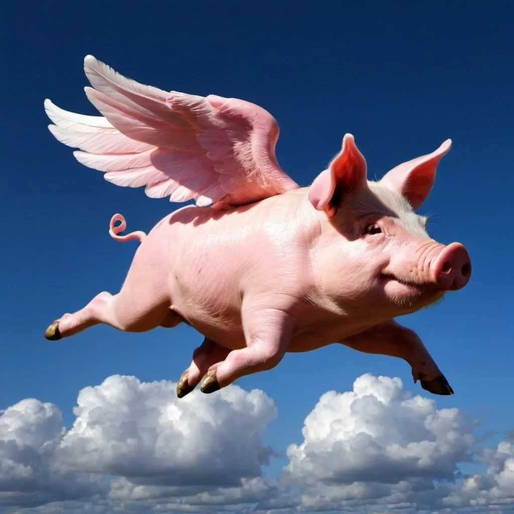 Prompt: flying pig