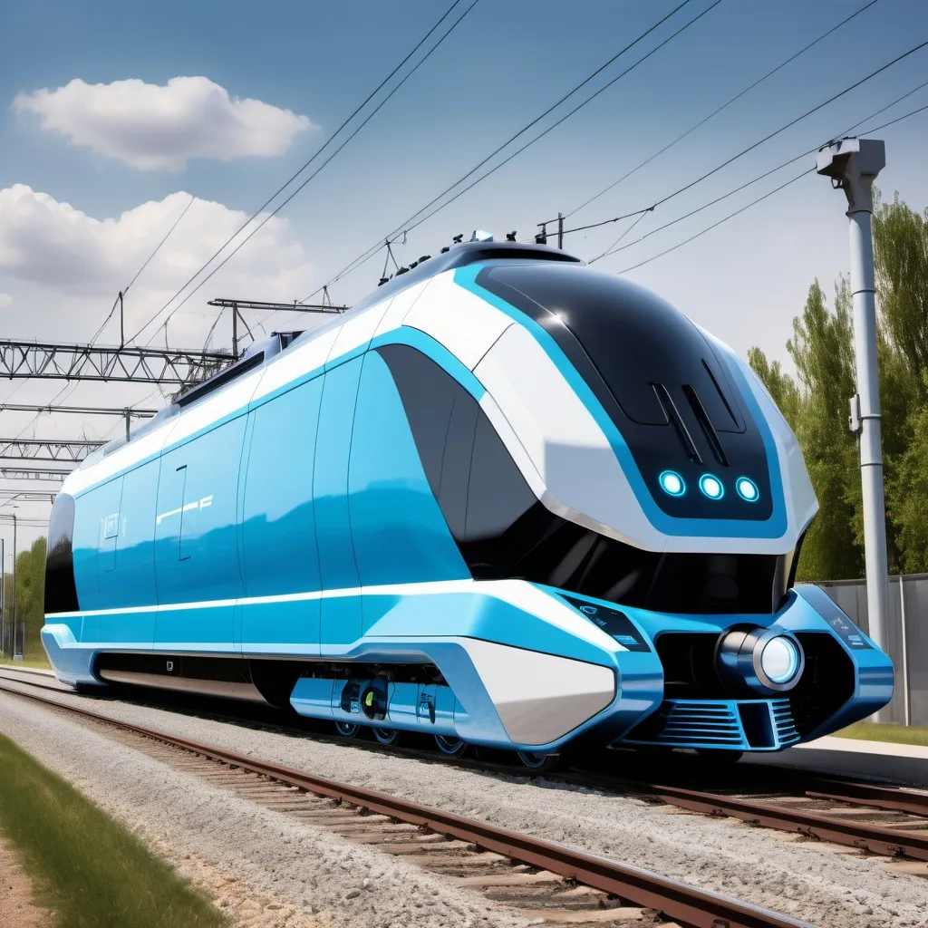 Prompt: A Futuristic Hydrogen Locomotive