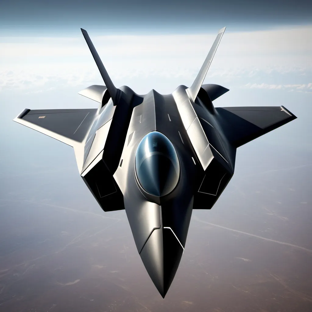 Prompt: A Futuristic Stealth Fighter Jet