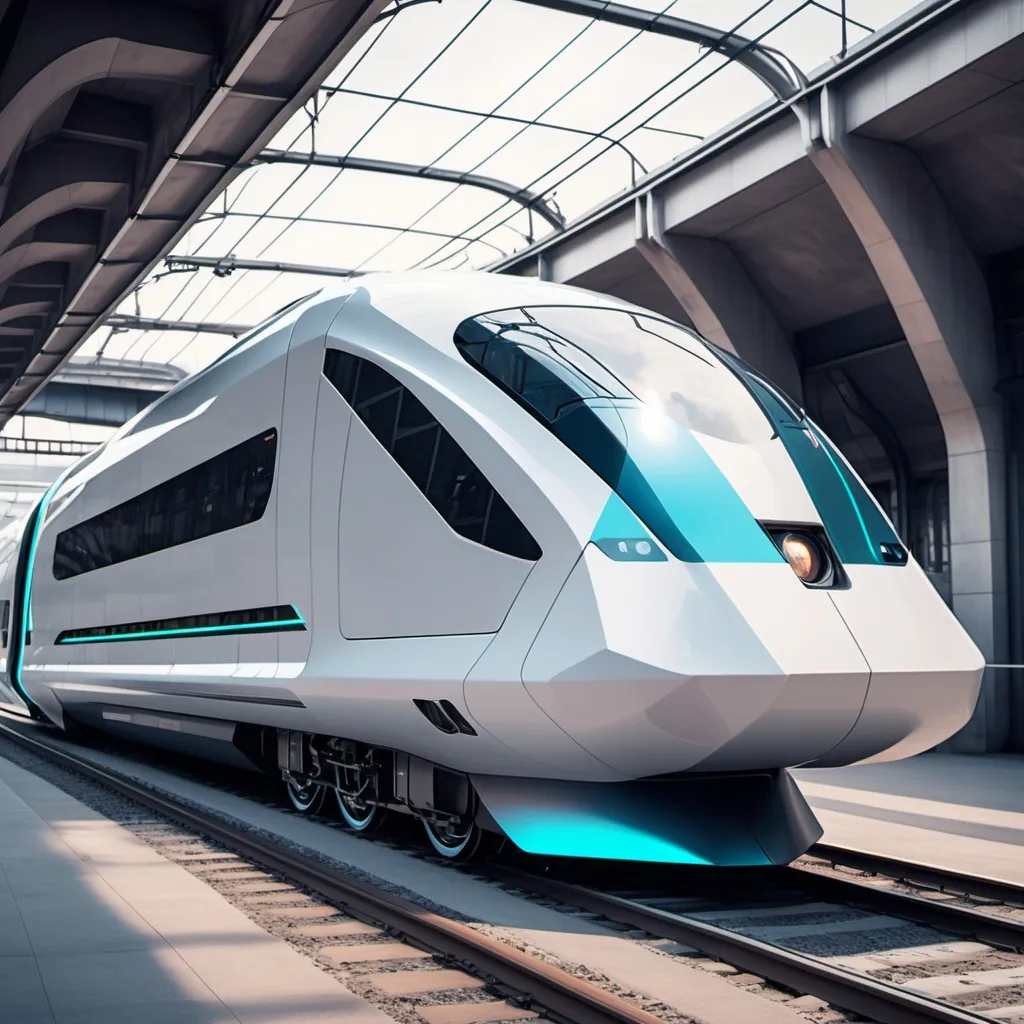 Prompt: A Futuristic Electric Locomotive