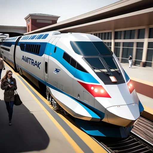 Prompt: A Futuristic Amtrak Train