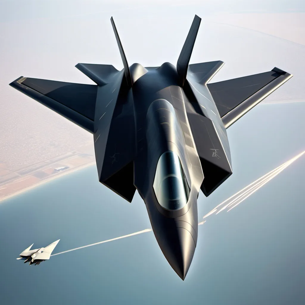 Prompt: A Futuristic Stealth Fighter Jet