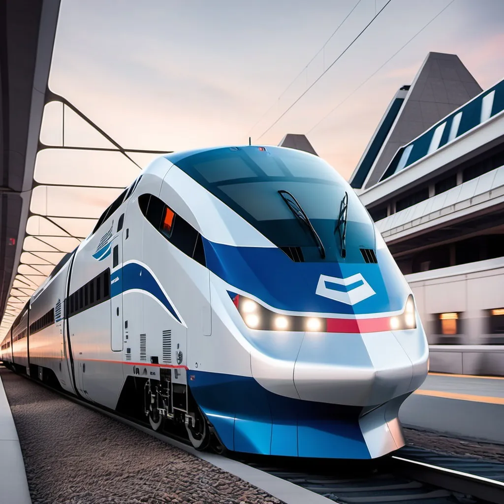 Prompt: A Futuristic Amtrak Train