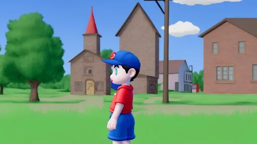 Prompt: Ness in a small town exploring 