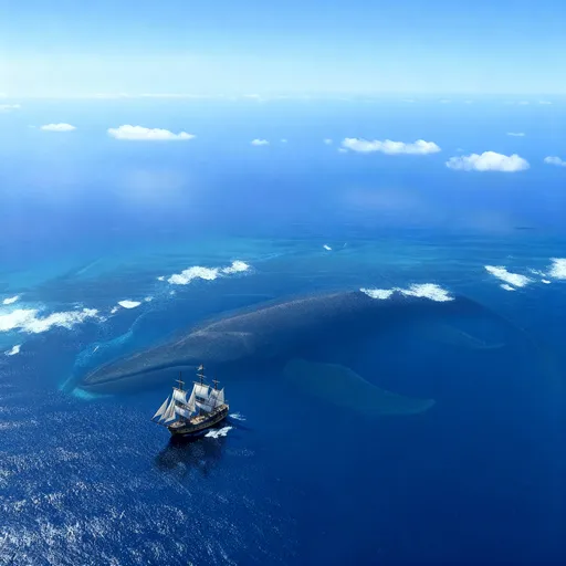 Prompt: Make the ship in the photo much smaller