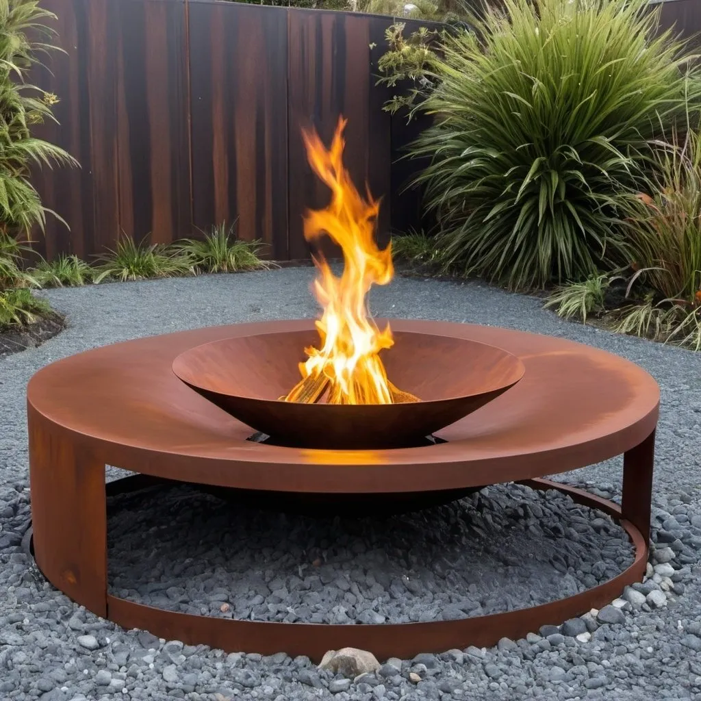 Prompt: smokeless corten fire pit new zealand