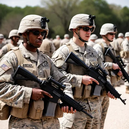 Prompt: American soldiers 
