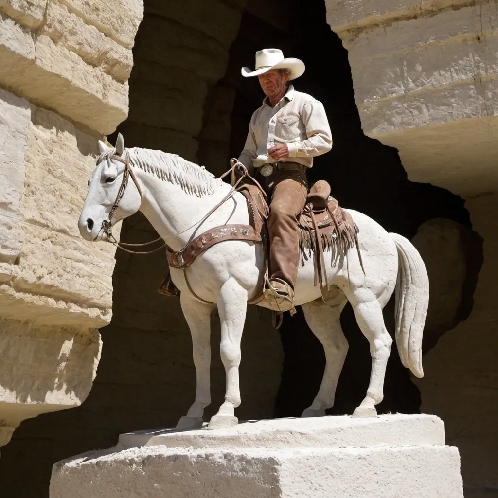 Prompt: A limestone cowboy 