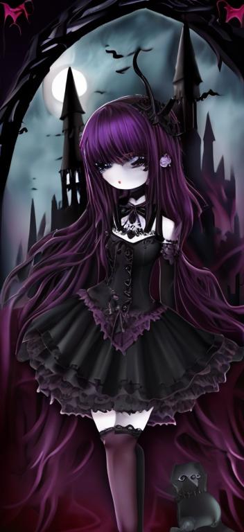 Prompt: cute Gothic night