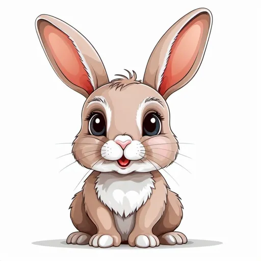 Prompt: A cute rabbit on the white background, vector