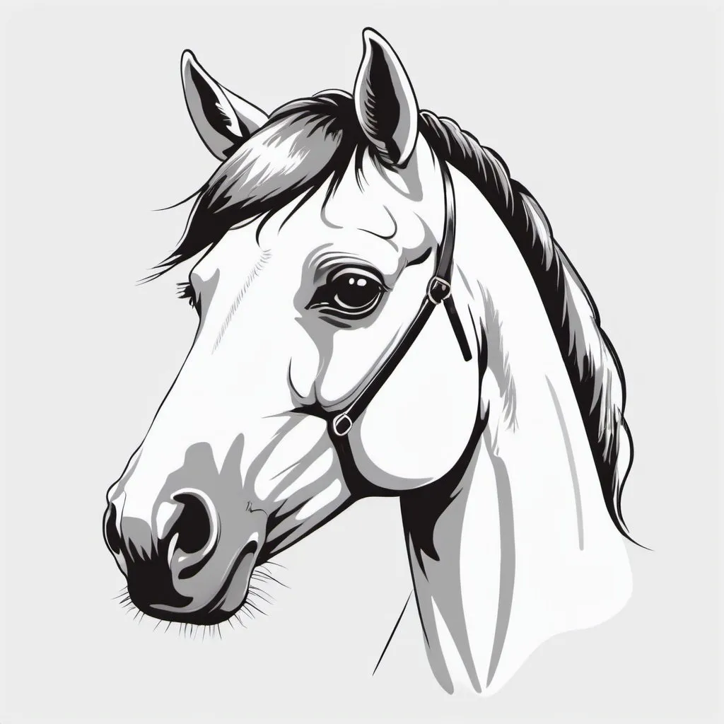 Prompt: A cute horse on the white background, vector