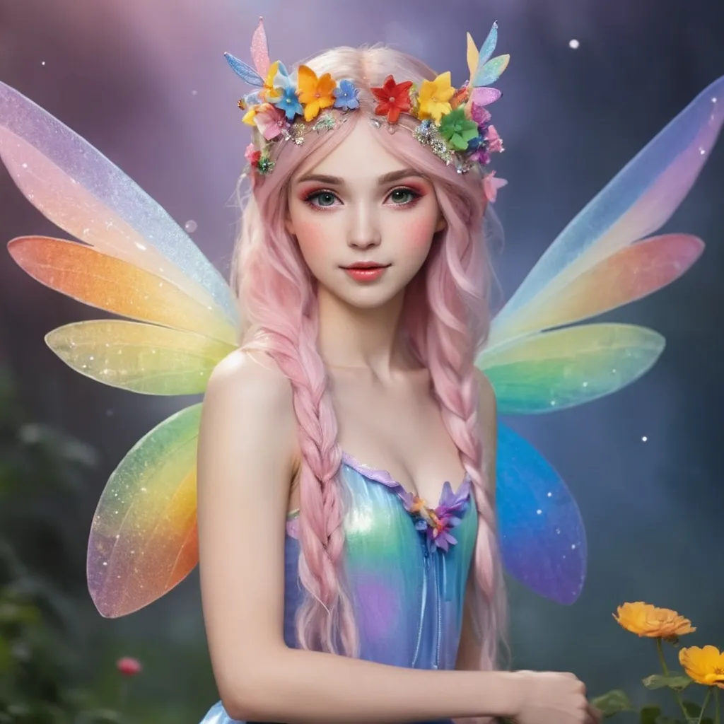 Prompt: pretty rainbow fairy