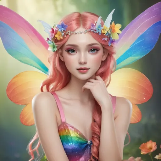 Prompt: pretty rainbow fairy