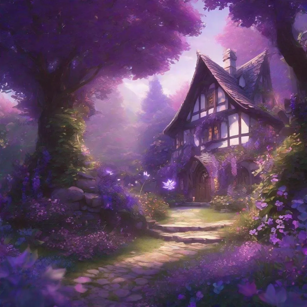 Prompt: cute nostalgic fairy Tyrian purple detailed foliage fairycore cottagecore tumblr gif