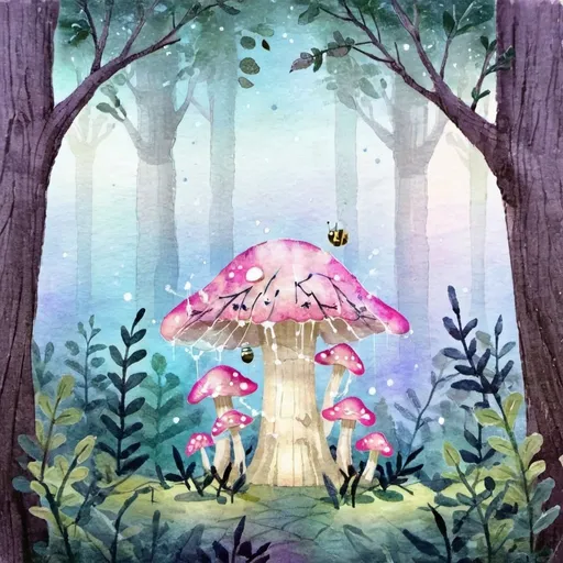 Prompt: Fantasy illustration of a majestic glowing mushroom and spiderweb palace, shimmering with iridescent hues, intricate mushroom and gossamer spiderweb structure, buzzing bee architects, lush moonlit forest surroundings, magical fantasy, high fantasy, intricate details, vibrant colors, dark and ethereal lighting, moth fairies, fairy palace, fae court, fairycore