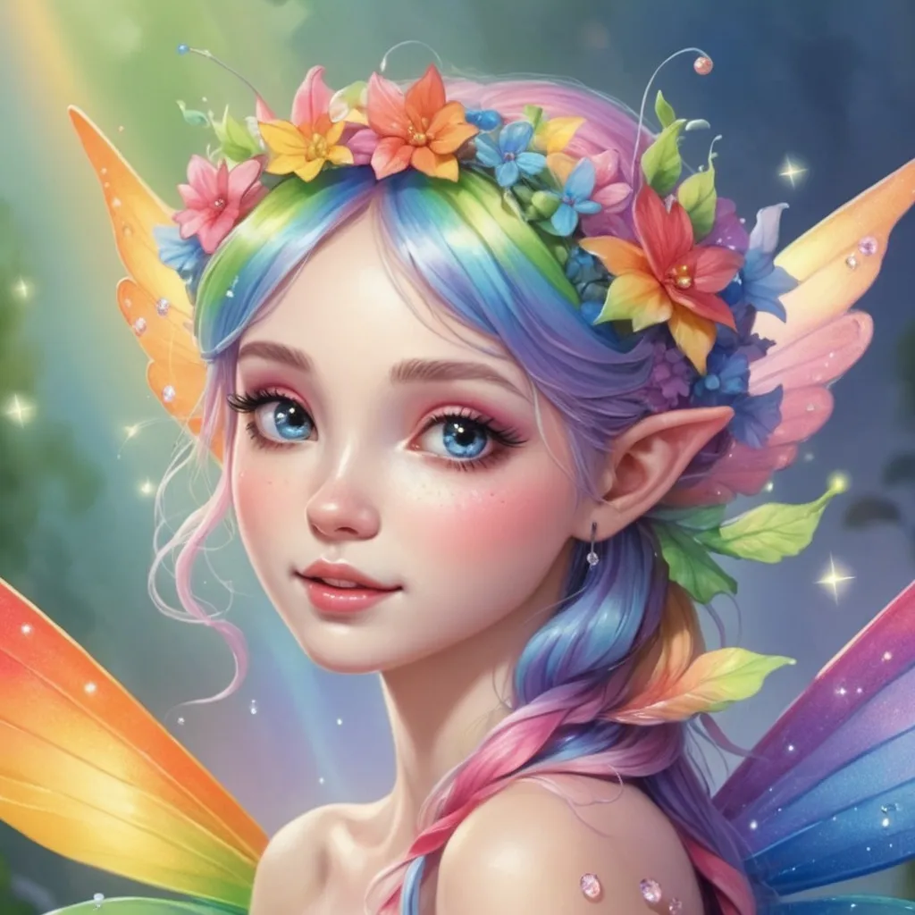 Prompt: pretty rainbow fairy