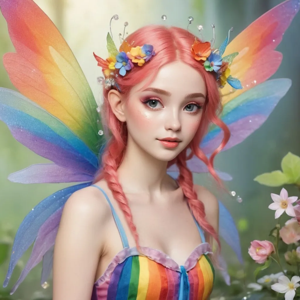 Prompt: pretty rainbow fairy