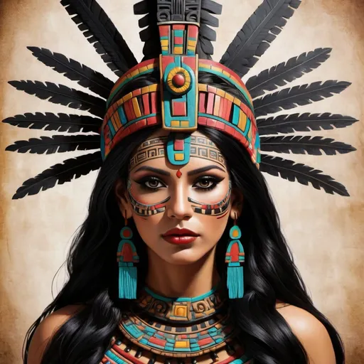 Prompt: mexican gothic goddess aztec mayan