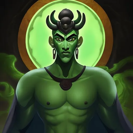 Prompt: portrait of the god of jade and shadows