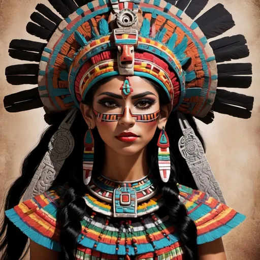 Prompt: mexican gothic goddess aztec mayan