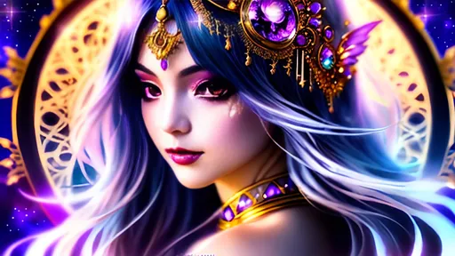Prompt: Fantasy, anime inspired, lunar fairy queen, ornate, silver hair, amethyst eyes, starry night, ethereal glow, detailed facial features, intricate jewelry, high quality, fantasy style, moonlit scene, mystical atmosphere, elegant, detailed eyes, elaborate design, professional, enchanting lighting, celestial tones