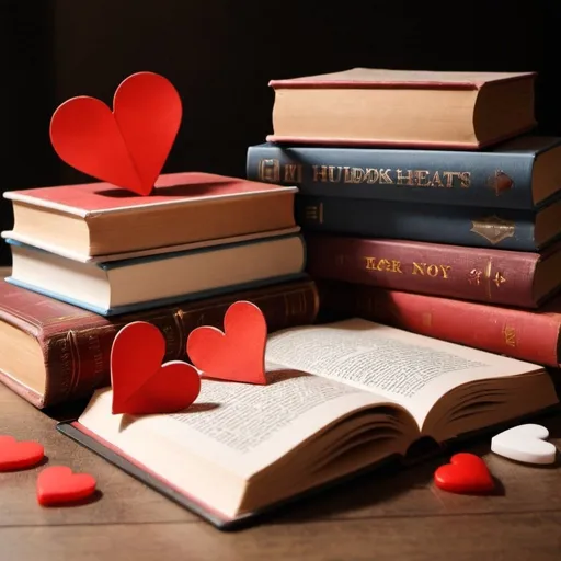 Prompt: Books and hearts

