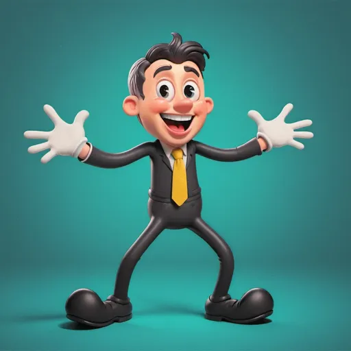 Prompt: Male character, vibrant advertising theme, exaggerated expressions, joy-filled aura, bright color palette, dynamic pose, engaging facial features, professional attire reflecting creativity, playful background elements, modern style, cheerful ambiance, appealing to a wide audience, eye-catching design ─ perfect for marketing use, ultra-detailed, 4K quality.