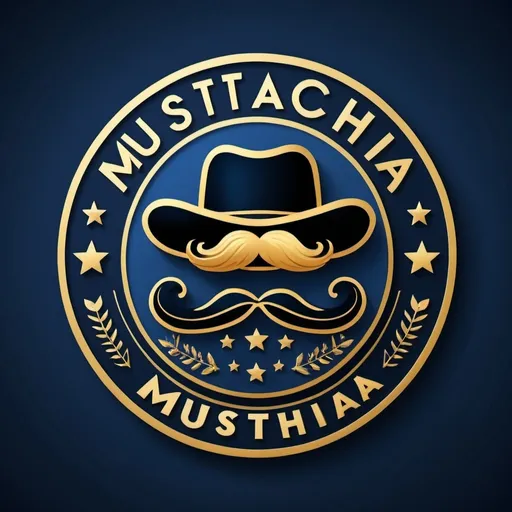 Prompt: Make me a logo like the FBI one but make it say, EXACTLY, "Mustachia" DO NOT try to ffix the spelling and keep the same design idea the FBI