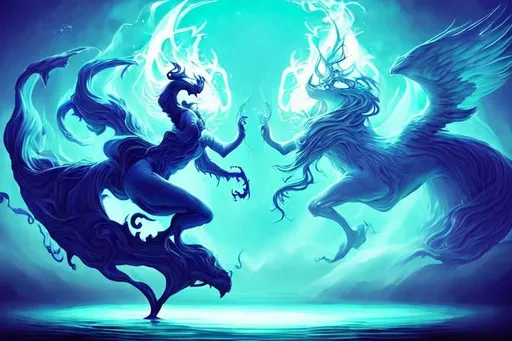 Prompt: Create a symbolic image representing the player's floating arms merging with the beastly form of Arcana. The top part should depict the ethereal arms, while the bottom part should portray the formidable, otherworldly beast. These two elements should blend seamlessly into a single, harmonious symbol. The image should capture the mysterious connection between the player and Arcana, hinting at their intertwined destinies. In this representation, the top portion symbolizes the player's floating arms, while the bottom part represents the beastly form of Arcana. The two halves are integrated to form a unified symbol, reflecting the connection between the player and Arcana in the game.