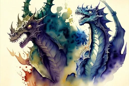 Prompt: Please create a monster manual page baking, I want a faint watercolour  beast with smokey watercolour effects